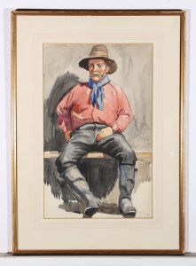 F. Faircloth - Early 20th Century Watercolour, Cowhand