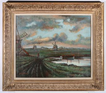 A. Wilson - 20th Century Oil, Sunset Over Windmills