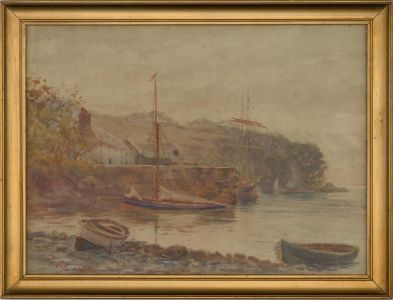 Philip Osment (1861-1947) - Early 20th Century Watercolour, Coastal Village