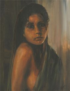 Karen C. - 20th Century Oil, Portrait of a Girl