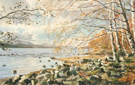Richard Alfred - Contemporary Watercolour, Lake Scene, North England
