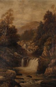 Jack M. Ducker (fl.1910-1930) - Early 20th Century Oil, The Waterfall