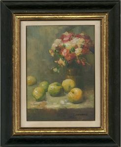 J. Howard - 20th Century Oil, Flowers And Apples