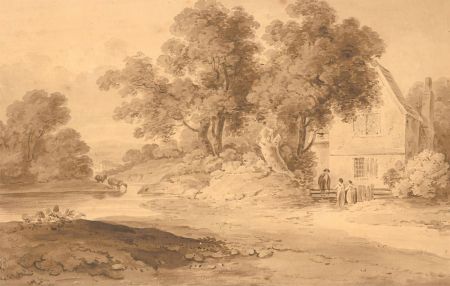 18th Century Watercolour - Rural Cottage