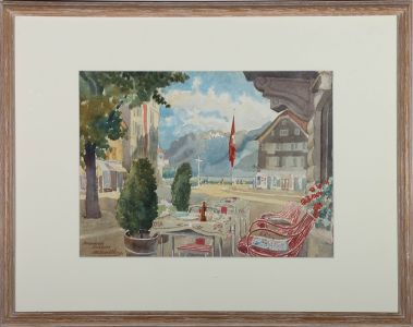 Walter Thomas Watling (1885-1956) FRSA - Watercolour, Brunnen, Lucerne