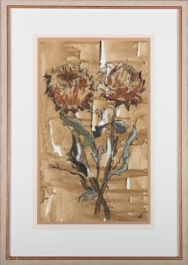 N.H. - 2004 Watercolour, Dried Cardoon Heads