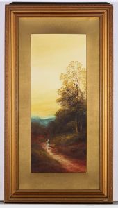 Early 20th Century Oil - Figure on a Path