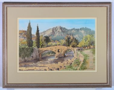 E. Charles Simpson - 1991 Watercolour, The Roman Bridge