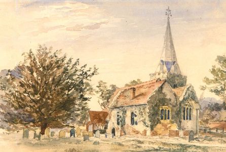 Early 20th Century Watercolour - Village Church