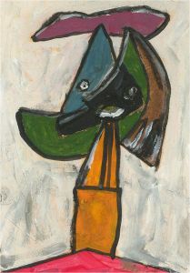 Manner of Picasso - 20th Century Acrylic, Fractured Portrait
