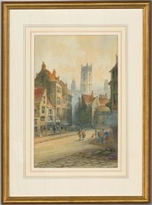 T. Mortimer - 19th Century Watercolour, Street Scene