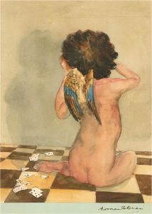 Norman Dean - Signed Early 20th Century Watercolour, Playful Cherub