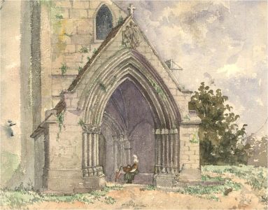 A Pair of Early 20th Century Watercolour - Church Studies