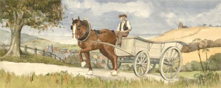 H. King - Signed and dated 1981 Watercolour, Pulling the Cart