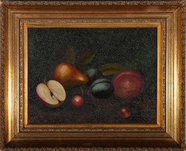 H. Evans - Framed Mid 20th Century Oil, Fruits on a Mossy Bank
