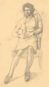 Peter Collins ARCA - 20th Century Graphite Drawing, Portrait of a Seated Lady