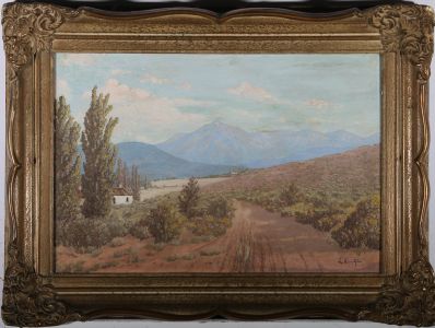 L. Coetzee - 1957 Oil, On The Road To The Cango Caves