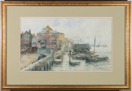 George Charles Francis (1860-1940) - 1906 Watercolour, The Coastal Town