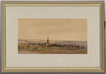 Henry Franks Waring (fl.1900-1928) - 1914 Watercolour, Distant Town