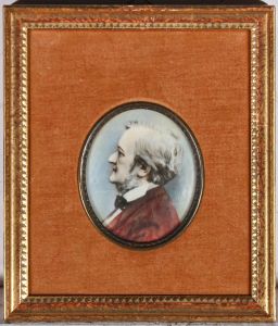 Framed Late 19th Century Watercolour Miniature - Richard Wagner