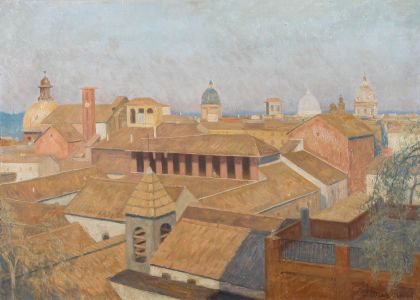 Fritz Mühlbrecht (1880-1956) - Early 20th Century Oil, Morning Mood Over Rome