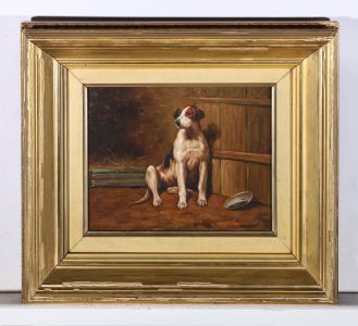 C. Harrison - SIgned Early 20th Century Oil, The Patient Dog
