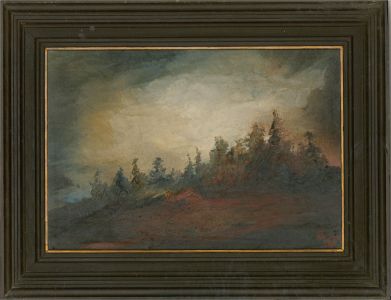 Krystyna Pawlowska-Bernacka - Mid 20th Century Oil, Path of Trees I