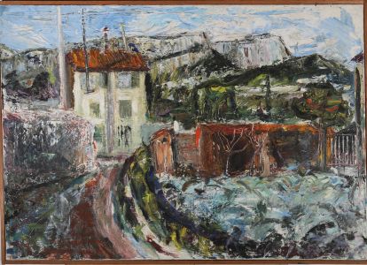 Fouslin - French School 1956 Oil, La Maison Favre