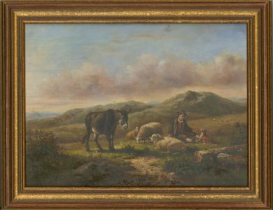 Early 20th Century Oil - The Young Shepard and his Flock