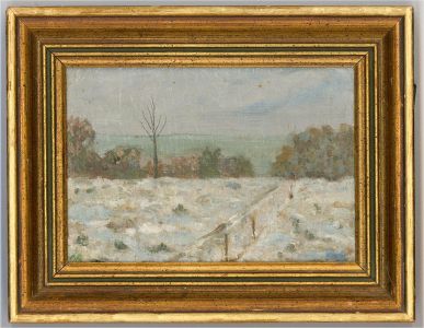 Mid 20th Century Oil - Snowy Fields