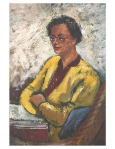 20th Century Oil - Woman in a Yellow Cardigan