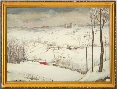 20th Century Oil - Castle on a Snowy Day