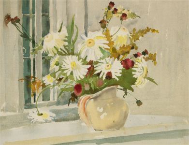 Sydney W. Starling (1889-1984) - 20th Century Watercolour, Vase of Daisies