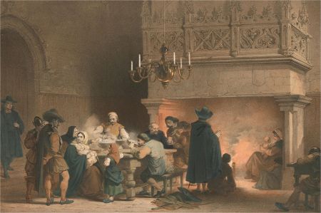 19th Century Lithograph - In the Town Hall