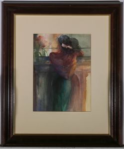Mid 20th Century Watercolour - The Woman in the Mirror