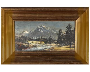 Victor Mathias - Early 20th Century Oil, Continental Mountains