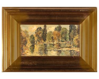 Victor Mathias - Early 20th Century Oil, A Day On The Lake