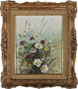 Mary Brown - Mid 20th Century Oil, Wildflower Study II