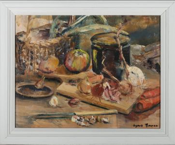Agnes Bowman  - 20th Century Oil, Peeling Onions