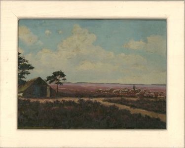 Mid 20th Century Oil - Sheep in Heather