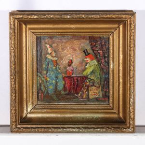W. Cann - Signed Mid 20th Century Oil, A Pair of Clowns