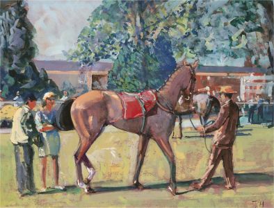 John Hatfield (b.1933) - 20th Century Watercolour, Horse At The Races