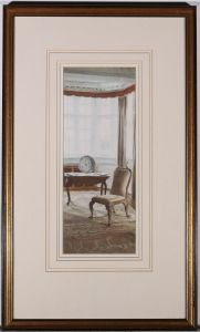 C.D - Initialled Mid 20th Century Pastel, Office Interior