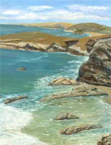 Tom Reeves - Monogrammed Mid 20th Century Oil, Coastal Cliffs