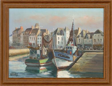 Framed Contemporary Oil - The Little Harbour