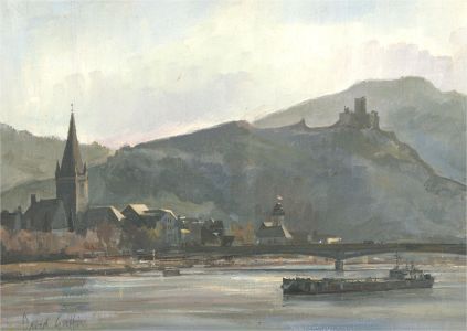 David Griffin - Signed Contemporary Oil, German Harbour Town