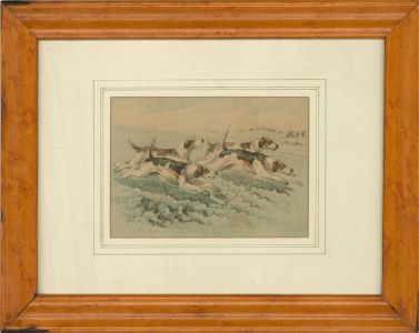 Early 20th Century Graphite Drawing - In Pursuit