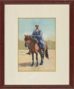 O. E. Singer - 20th Century Watercolour, Malian Man On Horseback