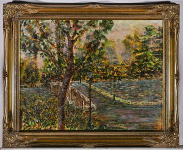Raymond Middleton - Framed Contemporary Acrylic, The Ponds Carshalton
