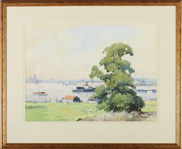 Wilfred Moody Fryer (1891–1967) - Framed Watercolour, Plymouth Sound